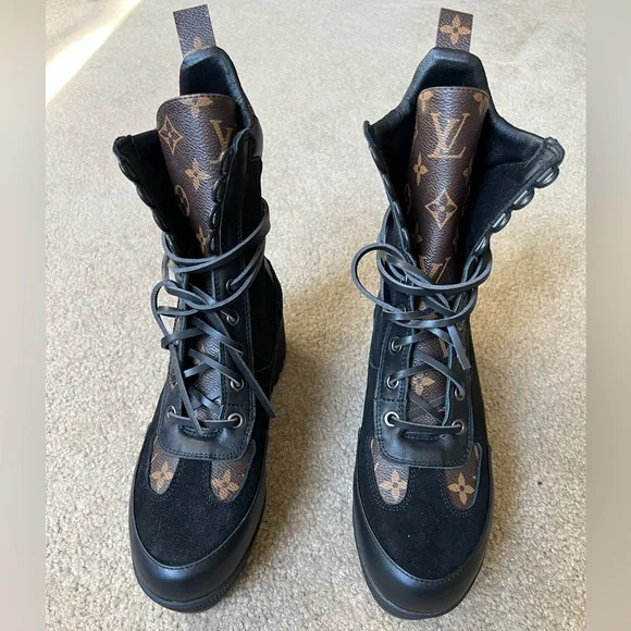 Louis Vuitton Black and Brown Women's Boots - Picture 5 of 7
